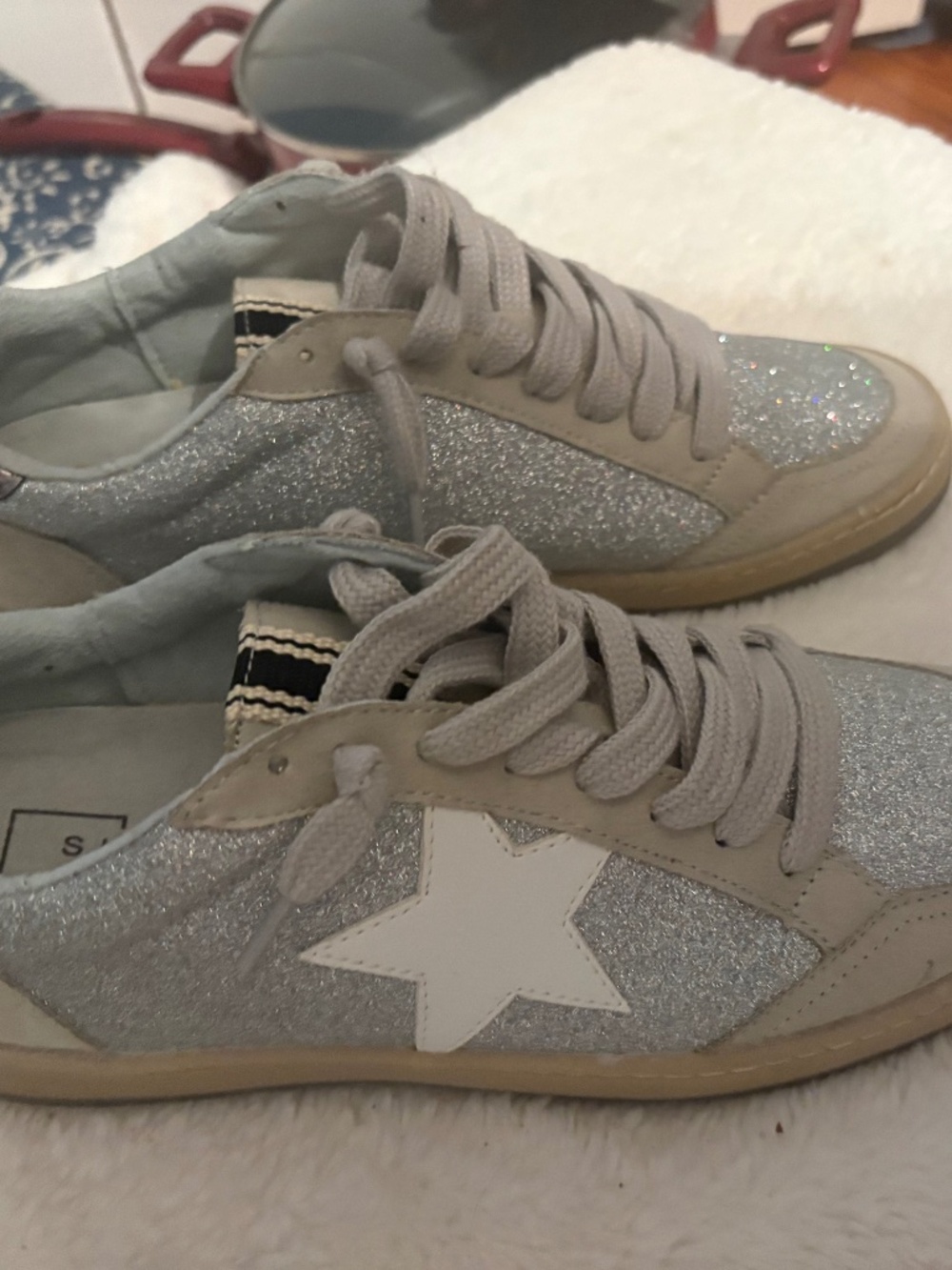 Shu Shu Piera grey sparkle sneakers